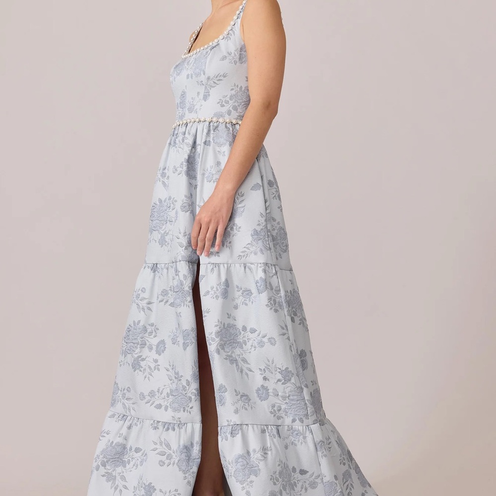 Revelry Light Blue Floral Empire Waist Maxi Dress - Picture 4 of 6